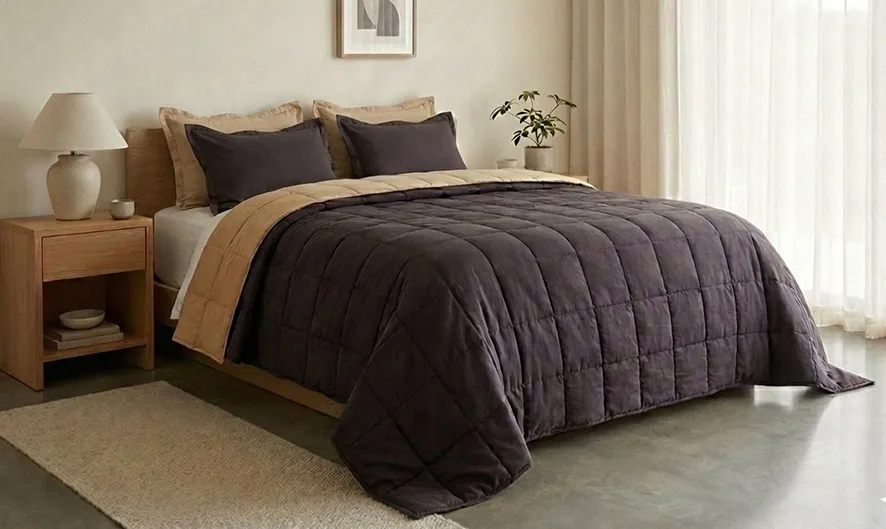 Trapuntino estivo tinta unita per letto singolo, una piazza e mezza e matrimoniale