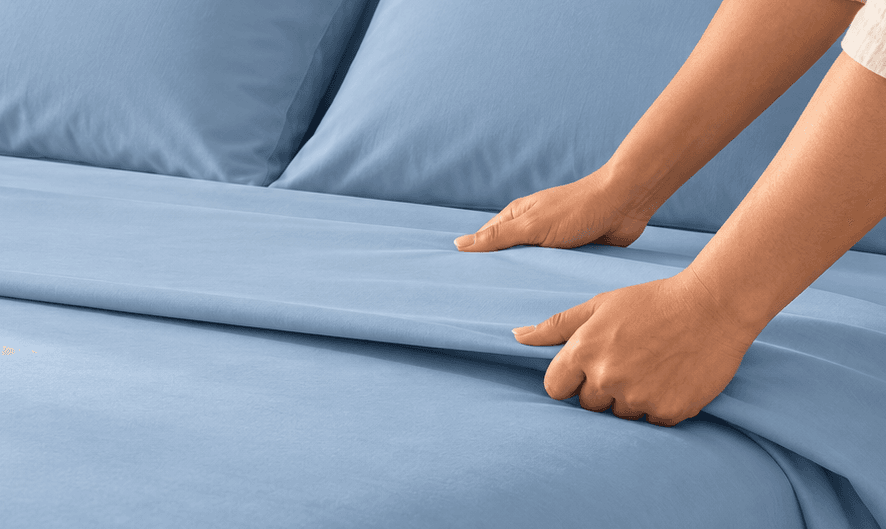 Comfort e traspirabilità delle lenzuola sopra in cotone tinta unita