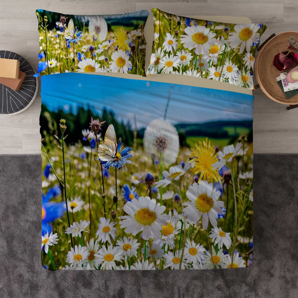 Completo Lenzuolo Copriletto Cotone Margherita