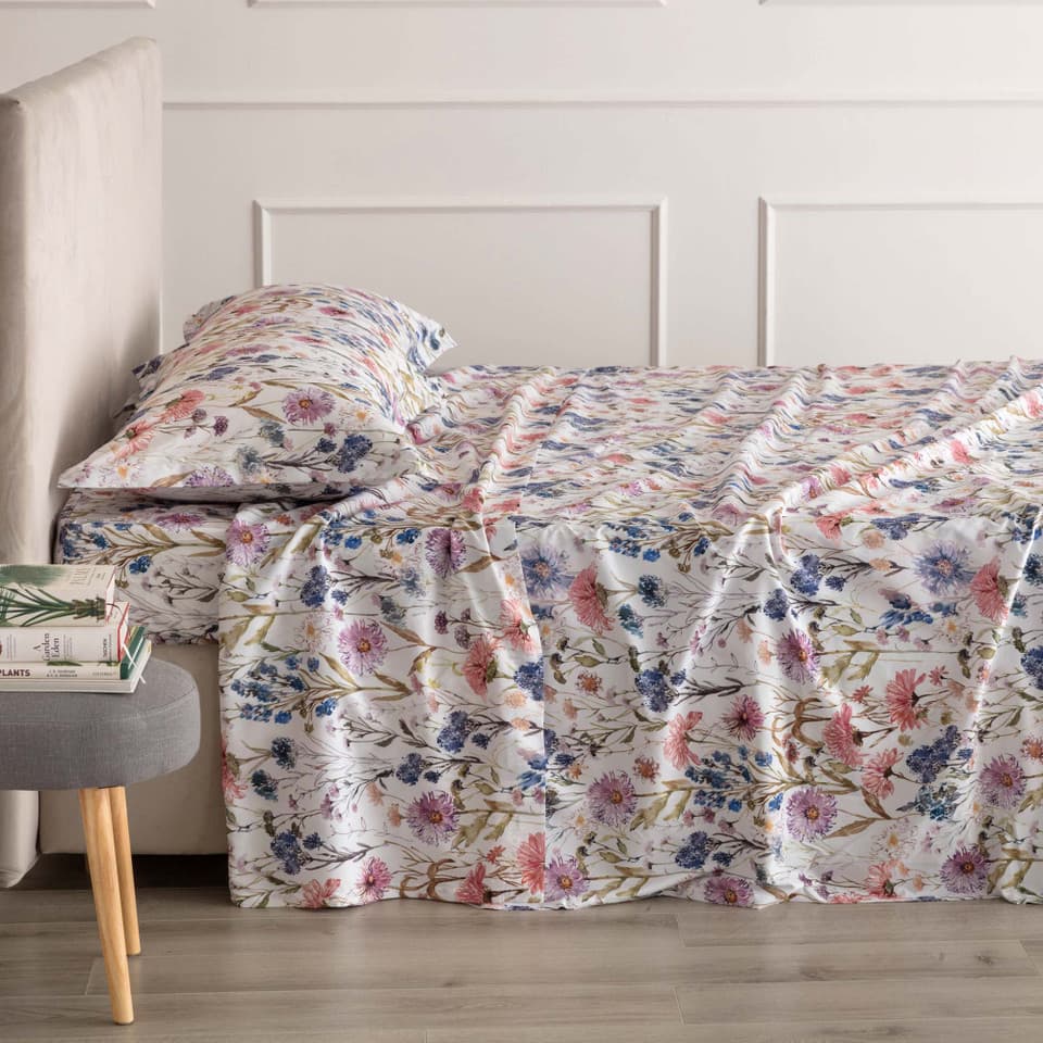 Completo Lenzuolo Copriletto No Stiro Cecilia