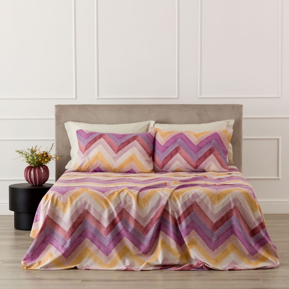 Completo Letto In Cotone Stampato Arben