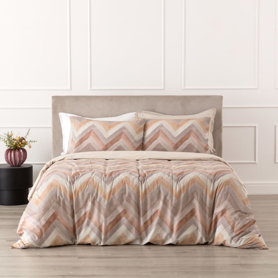 Parure Copripiumino In Cotone Stampato Arben