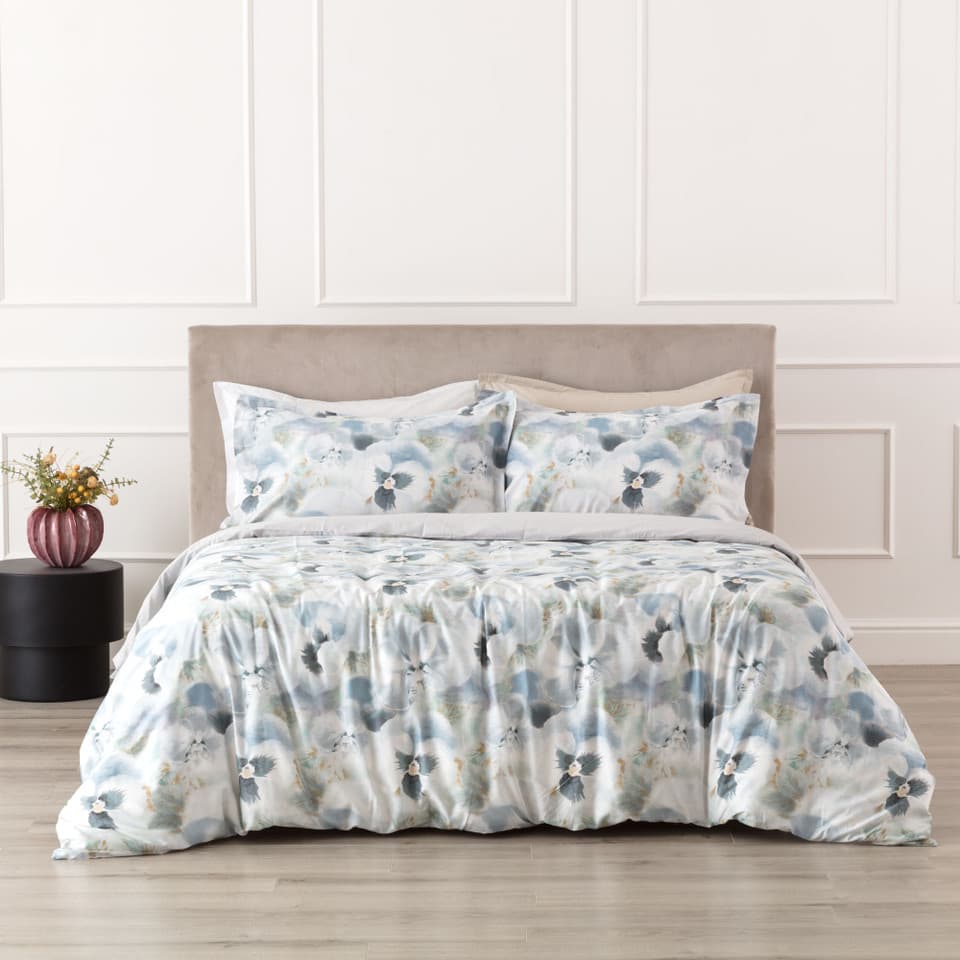 Parure Copripiumino In Raso Stampato Amira