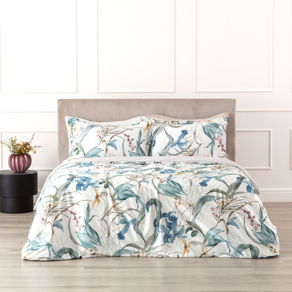 Parure Copripiumino In Raso Stampato Preziosa