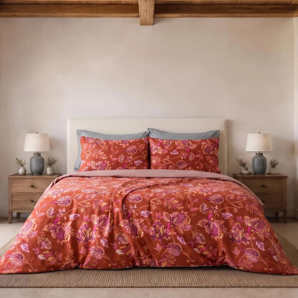 Parure Copripiumino 100% Cotone Ember