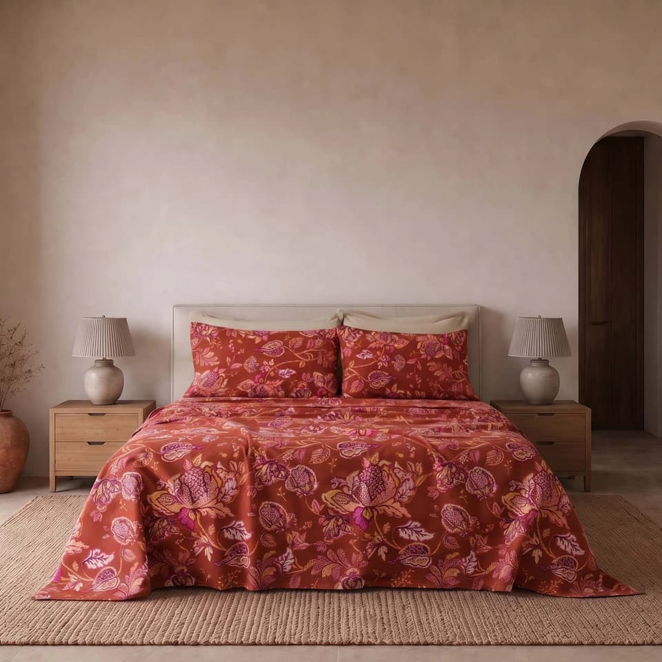 Completo letto 100% cotone fantasia ramage EMBER