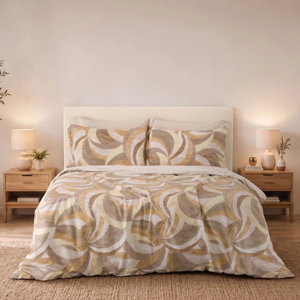 Parure Copripiumino In Cotone Con Federe Double Face Baty