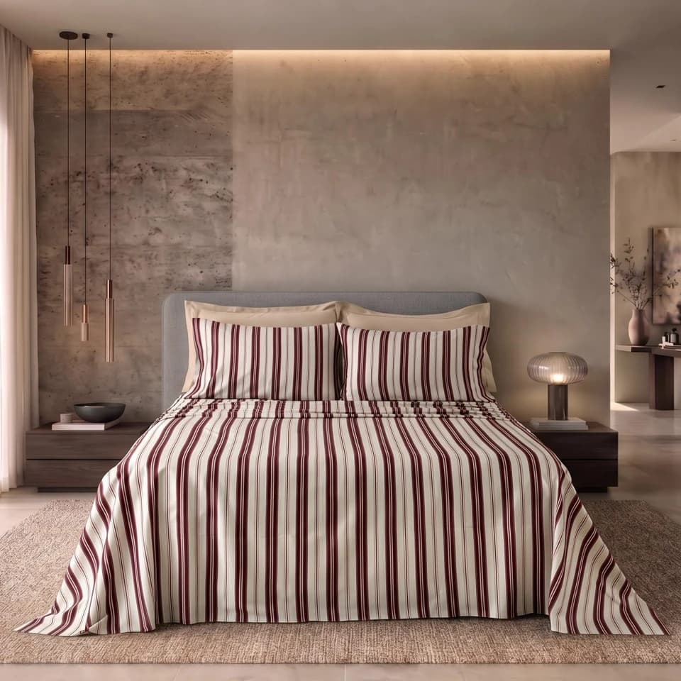 Completo Letto In Cotone Garzato Fantasia Pizzo Floreale Riana