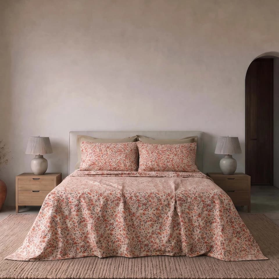 Completo Letto Matrimoniale In Cotone A Fiori Piccoli Consiglia