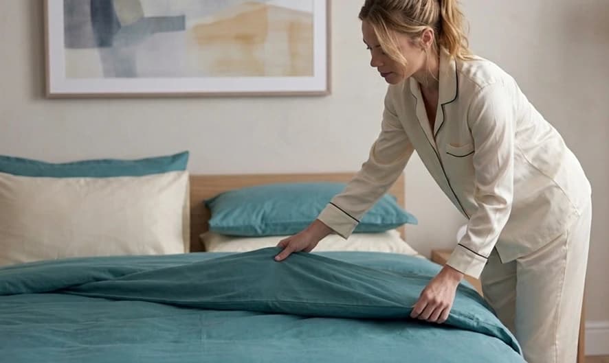 Come lavare e mantenere la parure copripiumino tinta unita